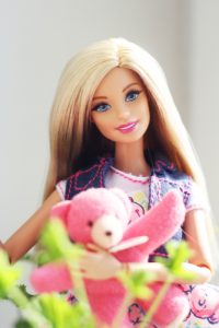 Blonde Barbie in a beautiful dress