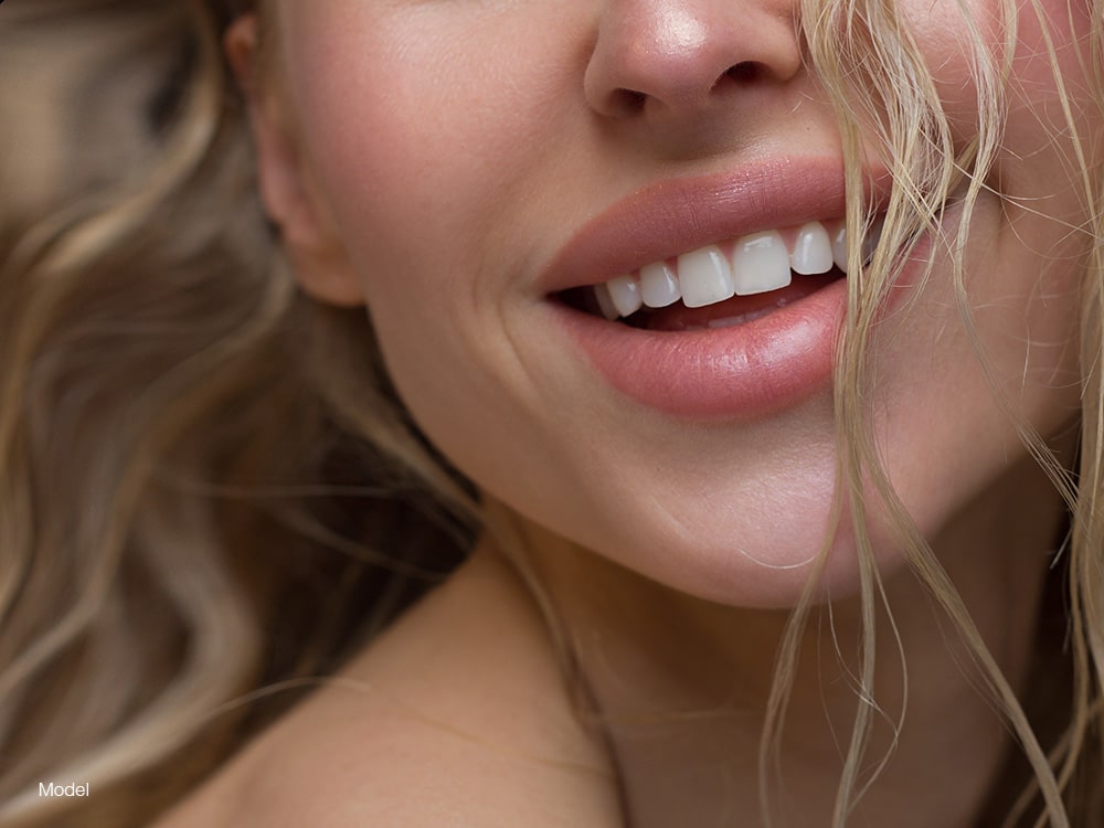 Up close of a womans face